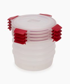 Nest™ Lock 8-Piece Red 1L Round Food Container Set