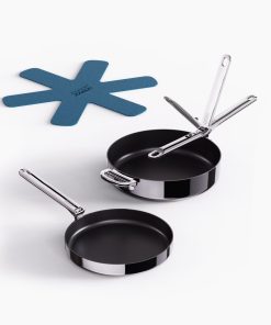 Space Steel Folding Handle Non-Stick 2-piece Pan Set