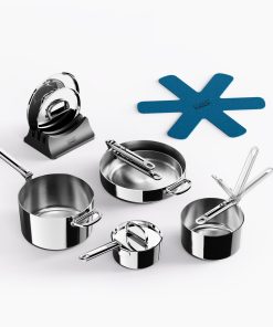 Space Steel Folding Handle 8-Piece Cookware Set