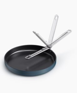 Space Folding Handle Non-Stick 11 Blue Shallow Frying Pan