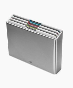 Folio™ Steel 4-piece Stone Cutting Board Set With Stainless-Steel Case