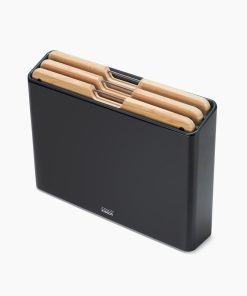 Folio™ Steel 3-Piece Bamboo Cutting Board Set With Black Stainless-Steel Case