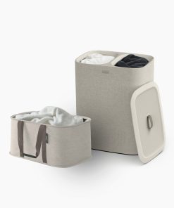 2-piece Ecru Tota Twin 90L & Hold-All™ 35L Laundry Basket Set