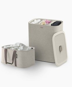 2-piece Ecru Tota Trio 90L & Hold-All™ 35L Laundry Basket Set