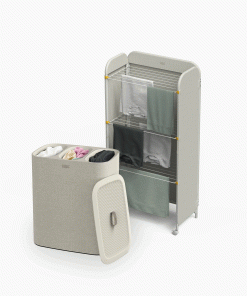 2-piece Laundry Basket & Clothes Drying Rack Set