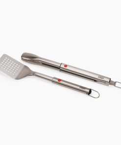 GrillOut™ 2-Piece Stainless-Steel BBQ Turner & Tongs Set