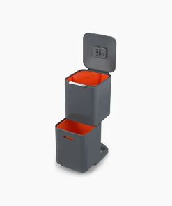 Totem Compact 40L Gray Waste & Recycling Trash Can