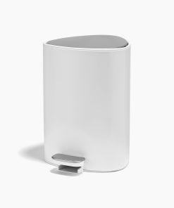 EasyStore™ 5L Gloss White Bathroom Pedal Trash Can