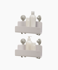 EasyStore™ 2-piece White Corner Shower Shelf Set