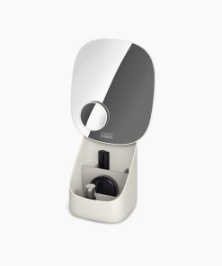 Viva Pedestal Mirror with Cosmetic Organizer