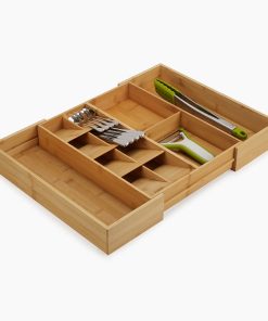 DrawerStore™ Bamboo Expanding Cutlery. Utensil & Gadgets Organizer