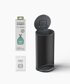 Arc™ 30L Easy-push Matt Black Pedal Trash Can Starter Set