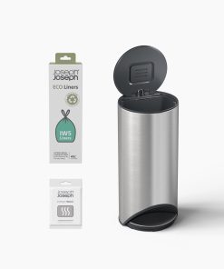 Arc™ 30L Easy-push Stainless-steel Pedal Trash Can Starter Set