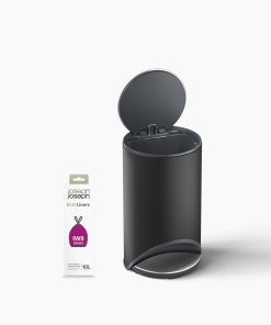 Arc™ 10L Easy-push Matt Black Pedal Trash Can Starter Set
