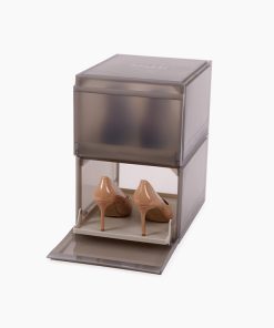 ShoeCase 2-piece Gray Shoe Storage Box