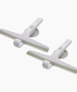 EasyStore™ Pack of 2 Light Gray Shower Squeegees with Storage Hook