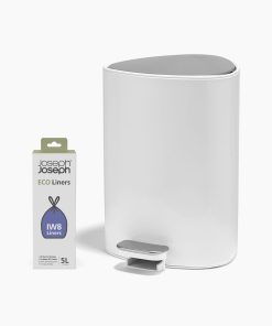 EasyStore™ 5L Gloss White Bathroom Trash Can Starter Set