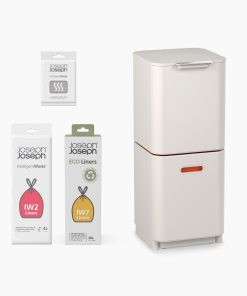 Totem Compact 40L Stone Waste & Recycling Trash Can Starter Set