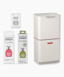 Totem Max 60L Stone Waste & Recycling Trash Can Starter Set